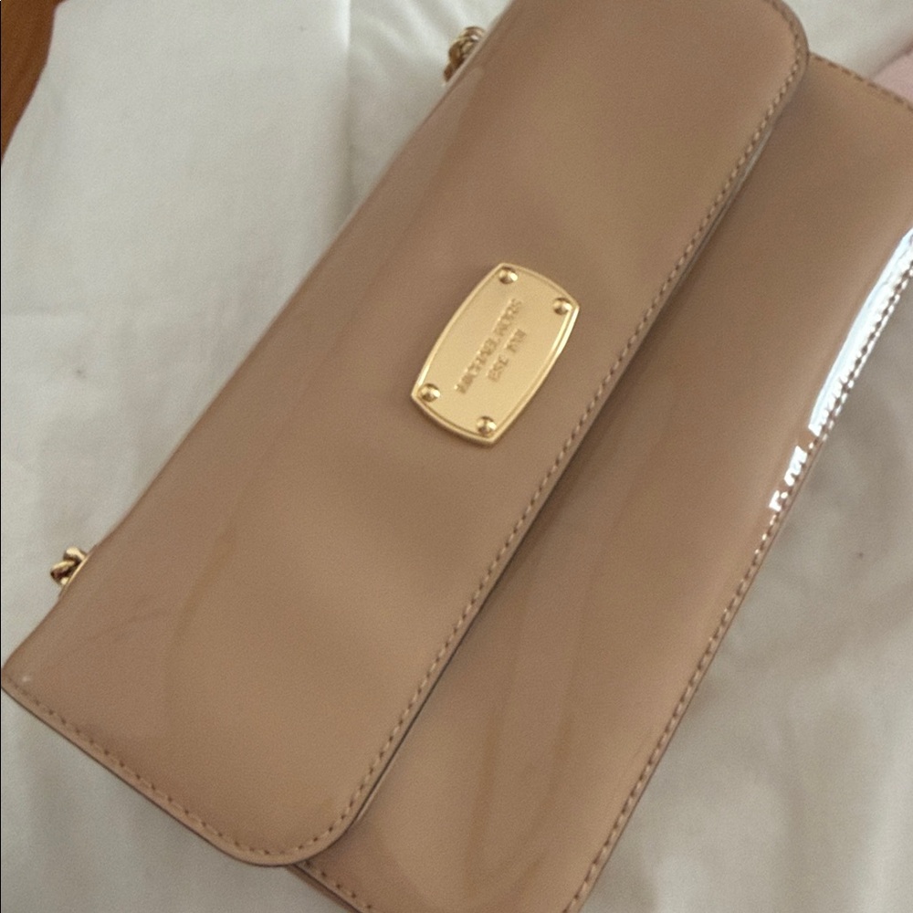 Michael Kors Nude Patent Leather Clutch